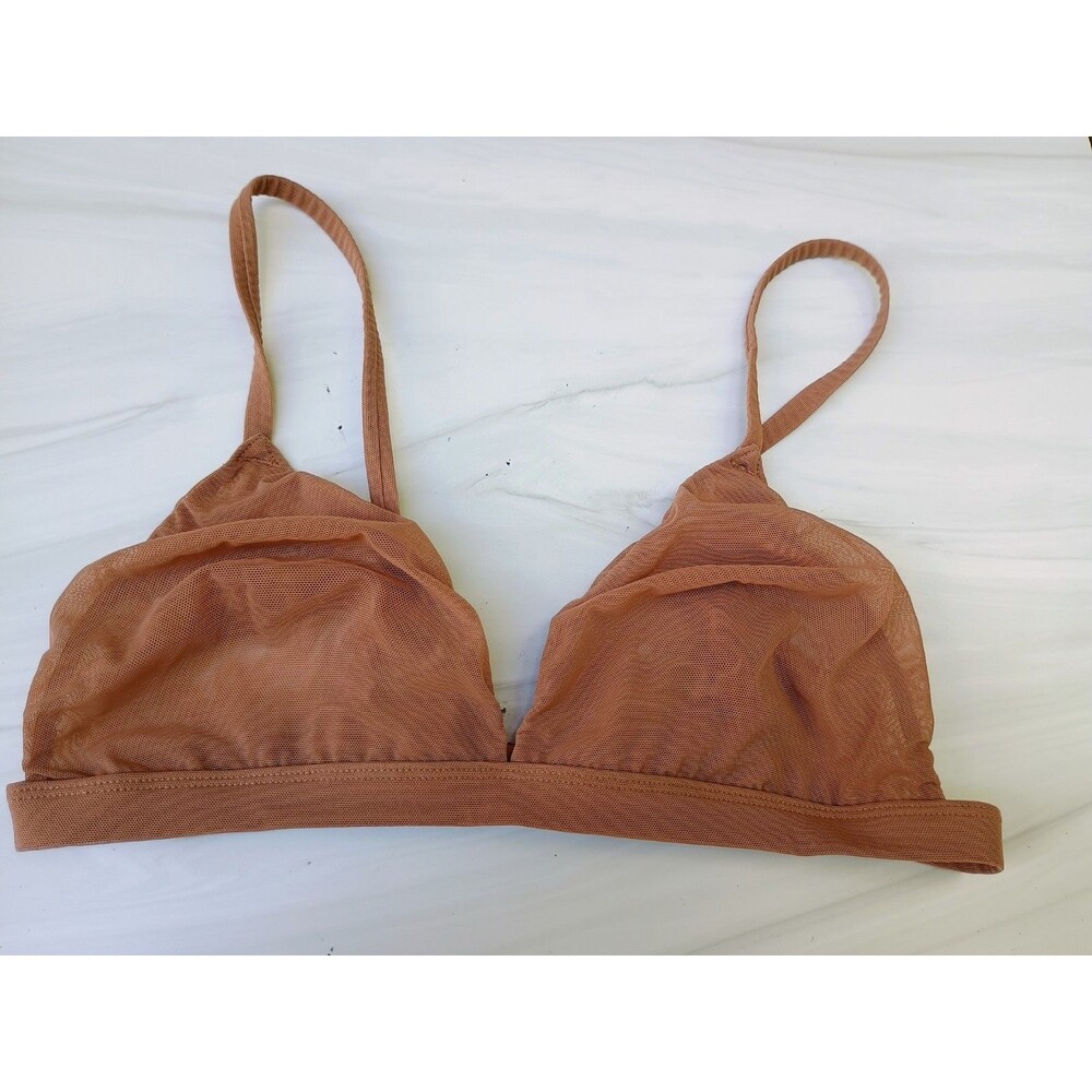 SKIMS Mesh Triangle Bralette Size S Nude Bra